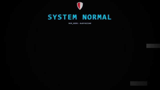 Critical System Failure Glitch Animation with Red Warning Triangle and Fatal Error Code (4K)