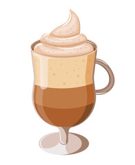 Coffee Latte with Cream Vector Illustration