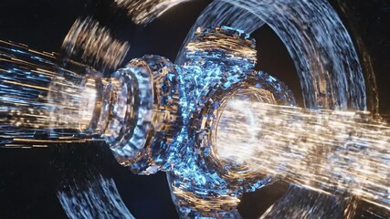 Bitcoin Exchange Portal with Futuristic Circuitry and Data Streams in High-Tech Environment