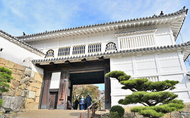 Hishi gate, Main entrance of Himeji castle, Himeji city, Hyogo prefecture, Japan