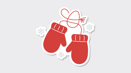 Vibrant red winter mittens with snowflakes for cozy cold weather