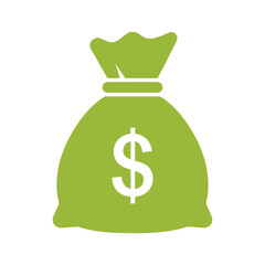 Green Money Bag Icon