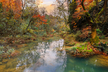Kursunlu Waterfall in Antalya Province of Turkey