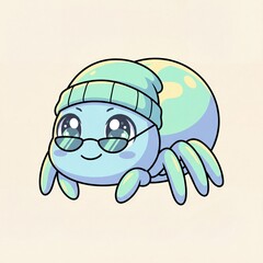 Cute Spider Cool Sticker &ndash; Confident Anime Kawaii Character