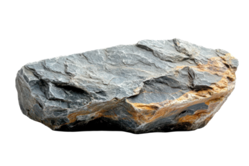 Grey heavy rock isolated on transparent background