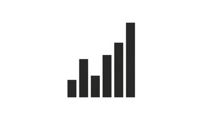 A simple bar graph showing an upward trend on a white background from a straightforward viewpoint