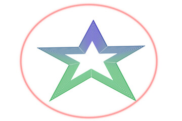 Obraz premium Linear Gradient Star in Neon Halo