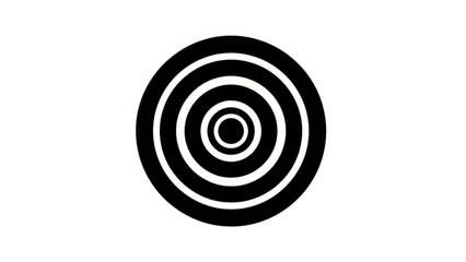 A black and white illustration of concentric circles viewed directly from the front