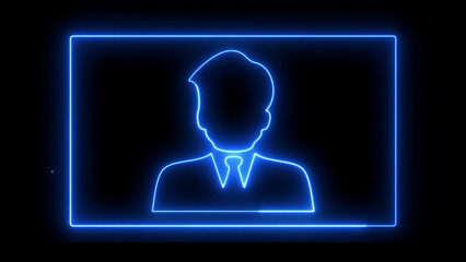 Profile icon with blue neon border
