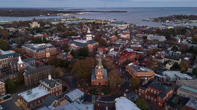 St. Anne's Episcopal Church In The Historic City Of Annapolis In Maryland, United States. Timelapse