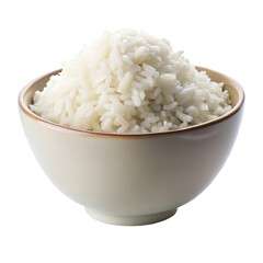 White Rice in Ceramic Bowl