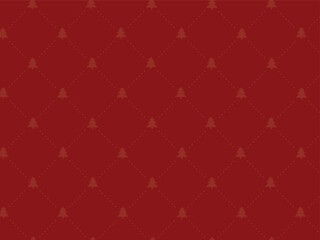 Fototapeta premium Seamless dark red Christmas pattern with subtle small fir tree icons arranged in a diamond grid. Elegant minimal holiday background with soft tone-on-tone design, suitable for luxury wrapping paper.