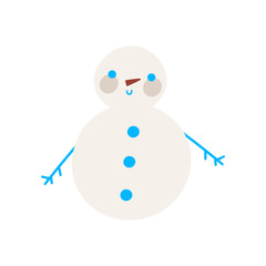 A charming winter scene featuring a happy snowman, a snowman cartoon.