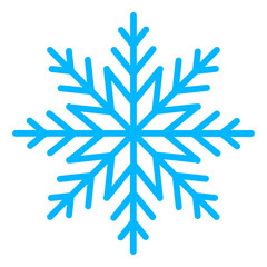 Simple snowflake icon set for Christmas and Happy New Year decor, winter holiday decoration.