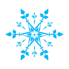 Simple snowflake icon set for Christmas and Happy New Year decor, winter holiday decoration.