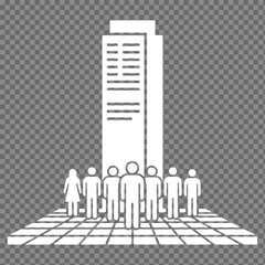 Corporate Team and Headquarters Icon Business Organization and Skyscraper Symbol