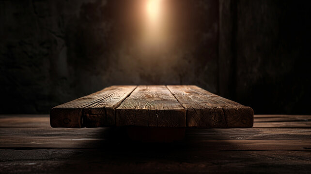 Mesa de madera para colocar producto comercial