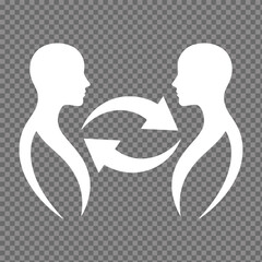 Communication and Empathy Icon Information Exchange and Feedback Loop Symbol