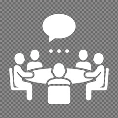 Business Meeting and Discussion Icon Team Collaboration and Brainstorming Symbol