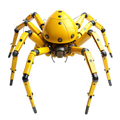 Yellow Robot Spider Machine Isolated