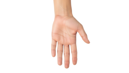 Isolated hand reaching out with palm up, showing support and offering a helping hand