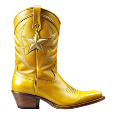 Yellow Cowboy Boot with Star Design