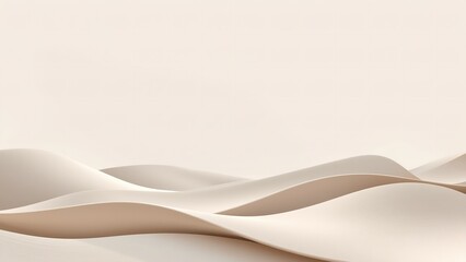 A serene and minimalist digital illustration of smooth, flowing sand dunes in a peaceful landscape