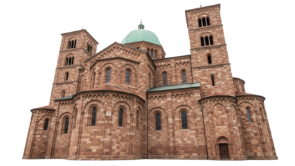 Isolated Speyer Cathedral, Imperial Cathedral Basilica of the Assumption in Germany, architecture