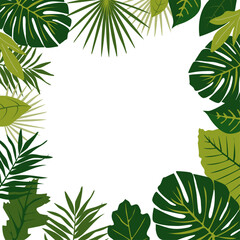 Background with Green Leaves Frame 