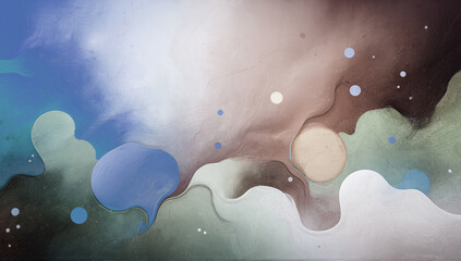 A blue liquid texture of water drops on glass reflects the summer sun and light clouds against a clear sky pattern