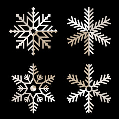 set of vector snowflakes