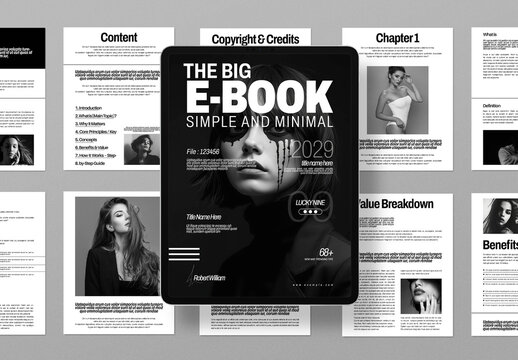 Minimal Black And White Ebook Layout Template