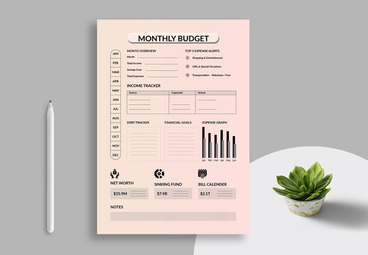 Minimalist Budget Planner Design Layout