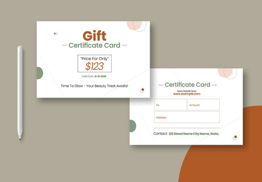 Gift Card Design Template Layout