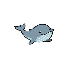 Fototapeta premium Cute whale cartoon illustration