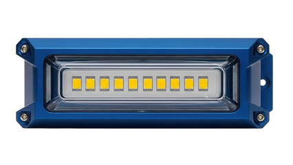 Isolated blue LED light bar used for vehicle lighting and accessory equipment, outdoors