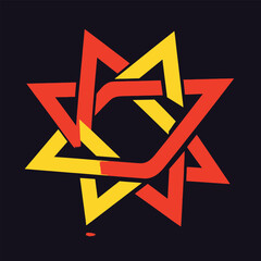 Rainbow Abstract Starburst Explosion Logo