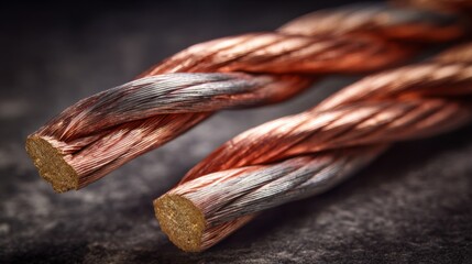 Closeup of fireresistant copper cables designed for industrial applications showcasing durable insulation and flexibility in hightemperature manufacturing settings.