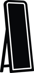 An icon of a standing full-length mirror, depicting a piece of furniture