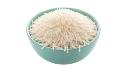 Isolated bowl of basmati rice, popular for making fragrant dishes, used in Indian cuisine