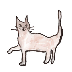 Sideways Cat Line Art Vector