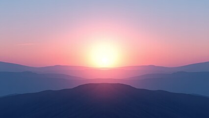 A serene mountain landscape at sunset with a vibrant pink and purple sky