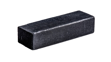 Raw graphite ingot isolated on white background