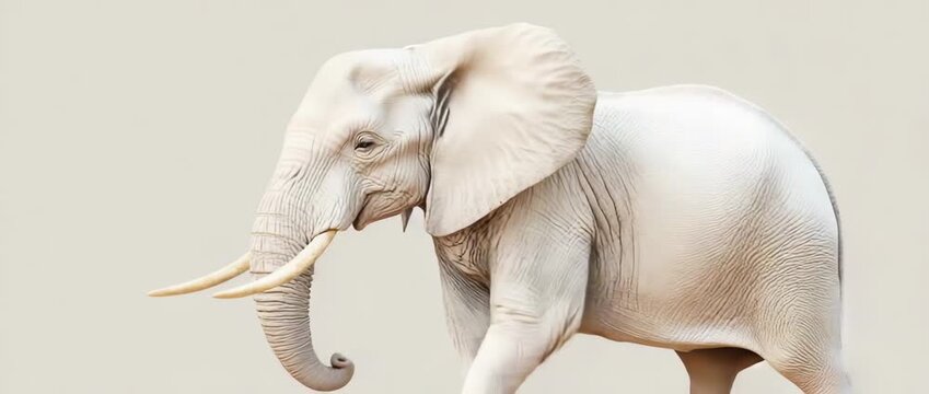 Majestic Albino Elephant Profile Wildlife Photography African Elephant Ivory Tusks