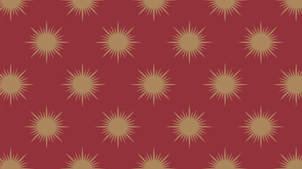 Vibrant red background with gold sunburst pattern