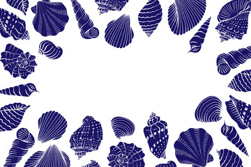 Summer sale design template with Seashells. Design for advertising, banners, leaflets and flyers.