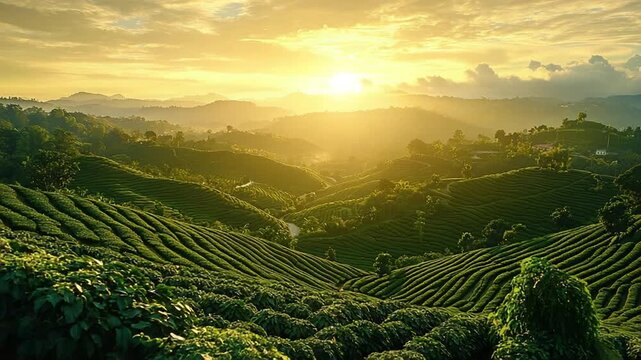 manizales eje cafetero rolling hills golden hour colombia video zoom out
