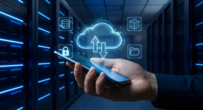 cloud computing, secure data transfer - Powered by Adobe