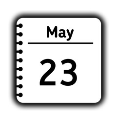 May 23st calendar new year day reminder icon note pad diary symbol