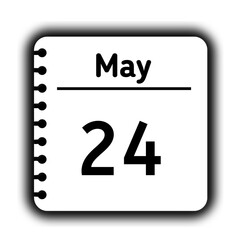 May 24st calendar new year day reminder icon note pad diary symbol